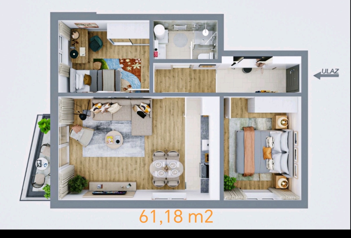 stan novogradnja 61,18 rvati 1